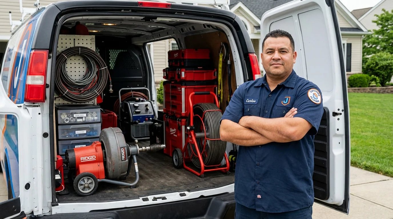 Professional drain cleaning equipment and Johns Plumbing LLC plumber in Marathon