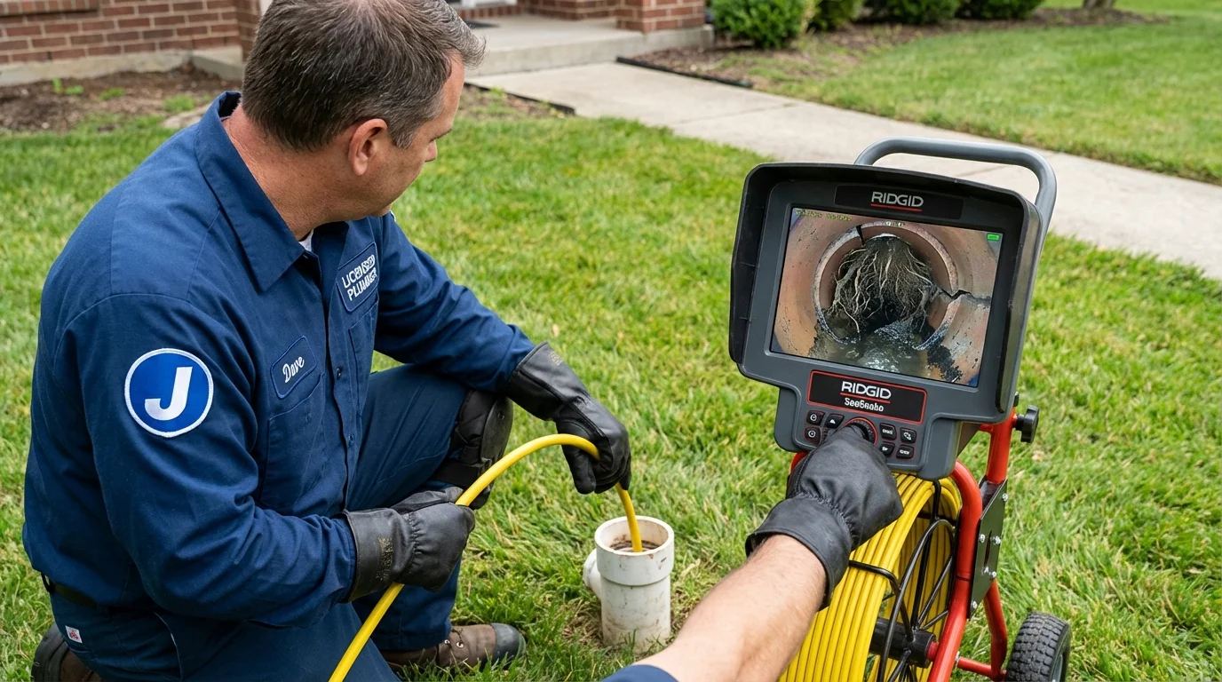Sewer camera inspection being performed by Johns Plumbing LLC in Marathon