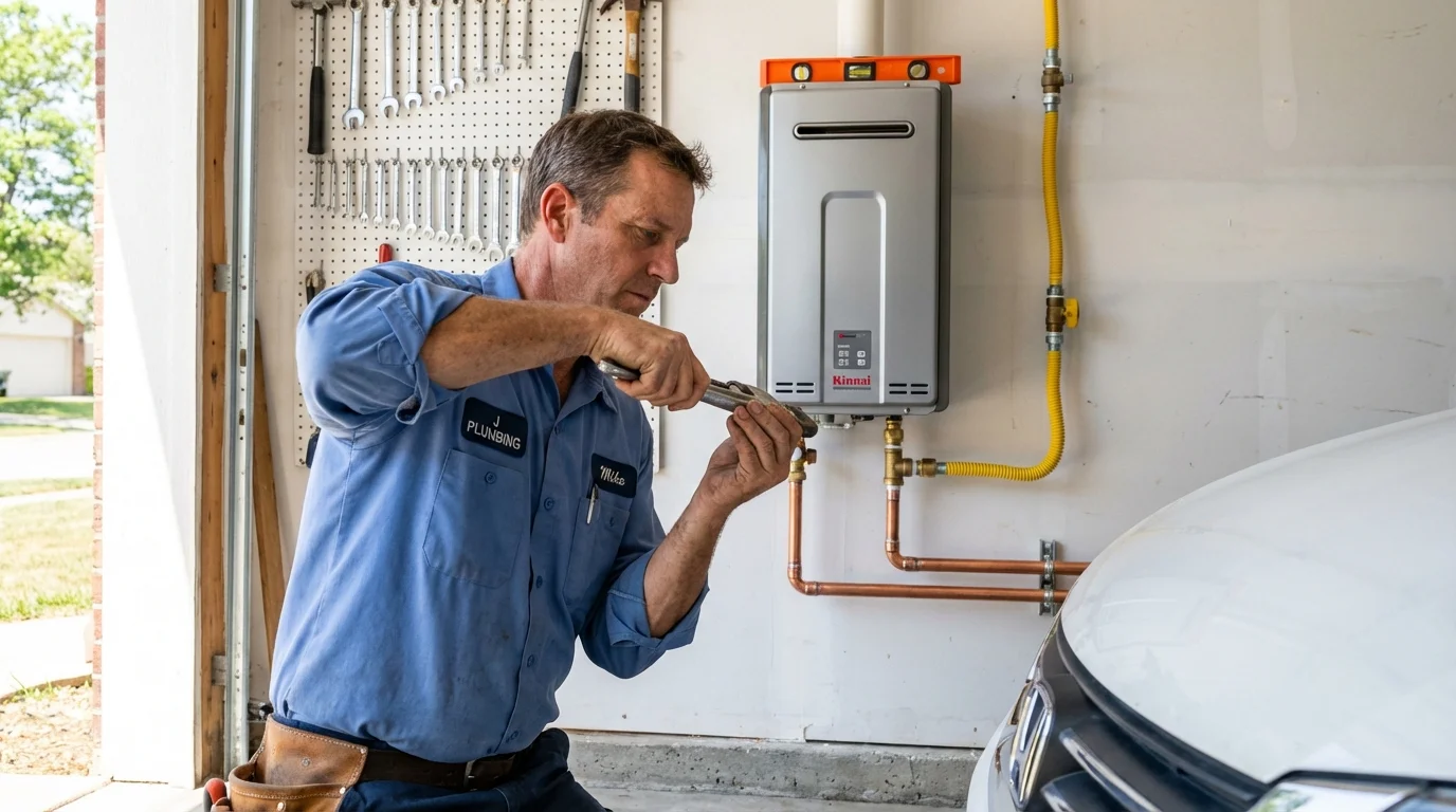 Tankless water heater installation by a Johns Plumbing LLC plumber in Marathon